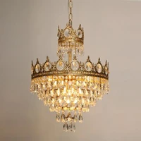 crystal ceiling chandelier medievalroom decoration living room restaurant hotel golden led crown chandelier