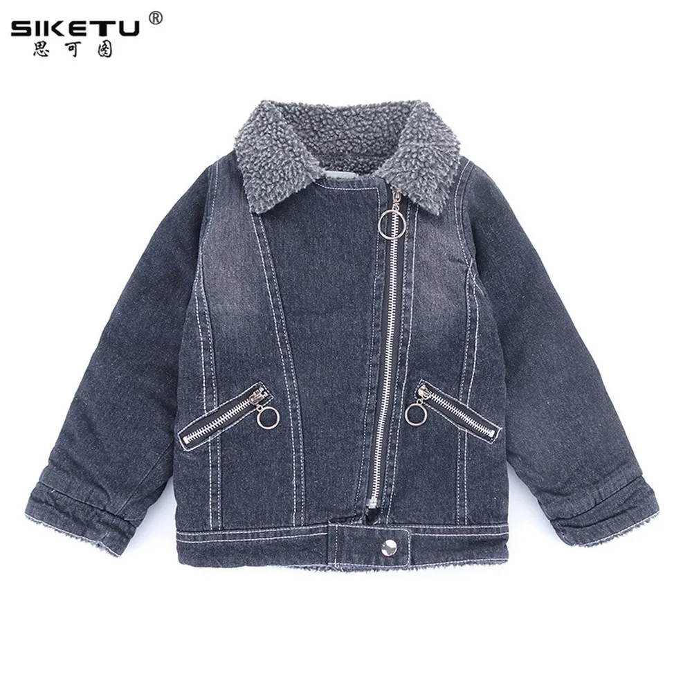 Байкерская куртка из овечьей шерсти для мальчиков и девочек байкерская