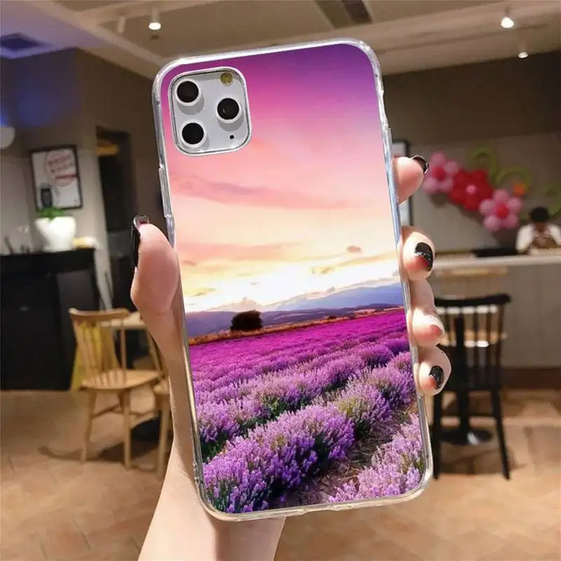

Purple Watercolor flower Dandelion Phone Case Transparent for iPhone 6 7 8 11 12 s mini pro X XS XR MAX Plus cover funda shell