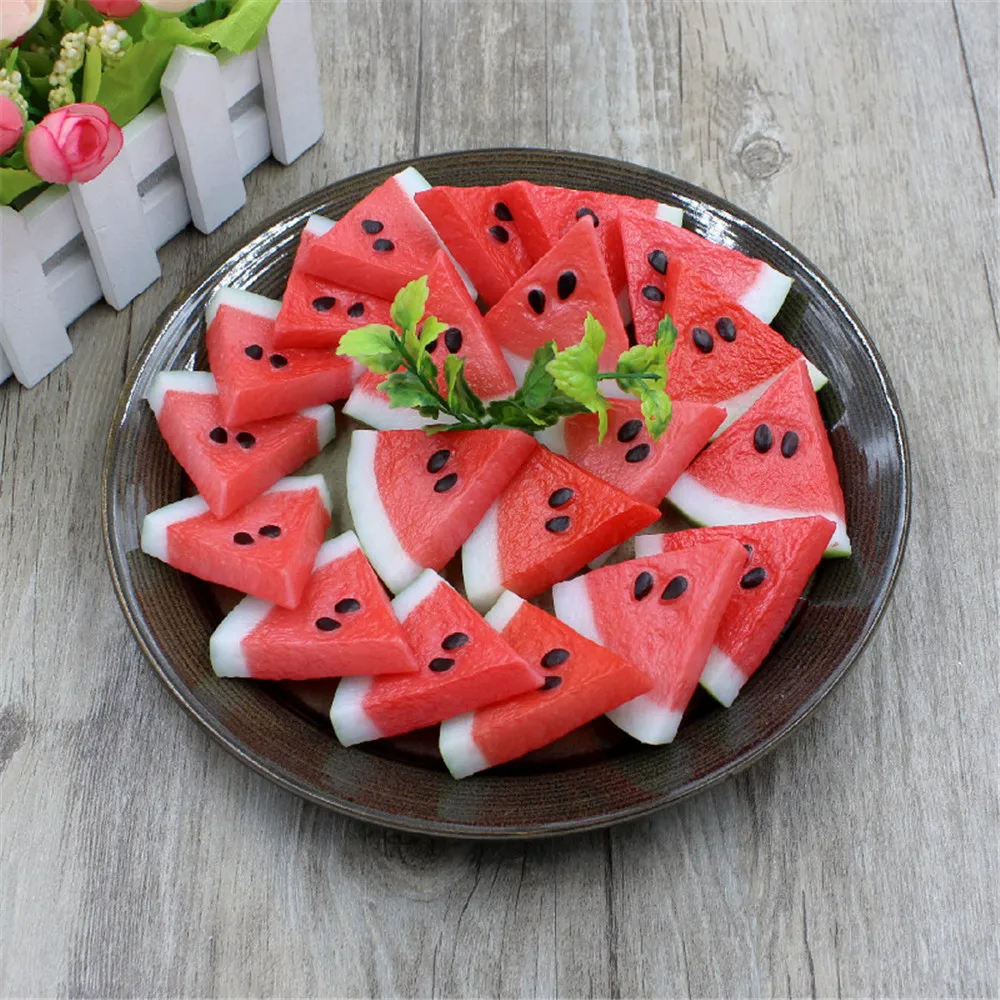

Small Artificial Watermelon Slices Fake Fruits Artificial Fruit Lifelike Decorative Fruits For Kitchen Home Decor