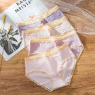 Трусы женские, кружевные, однотонные, с низкой посадкой, 3 шт.компл., L-XXL