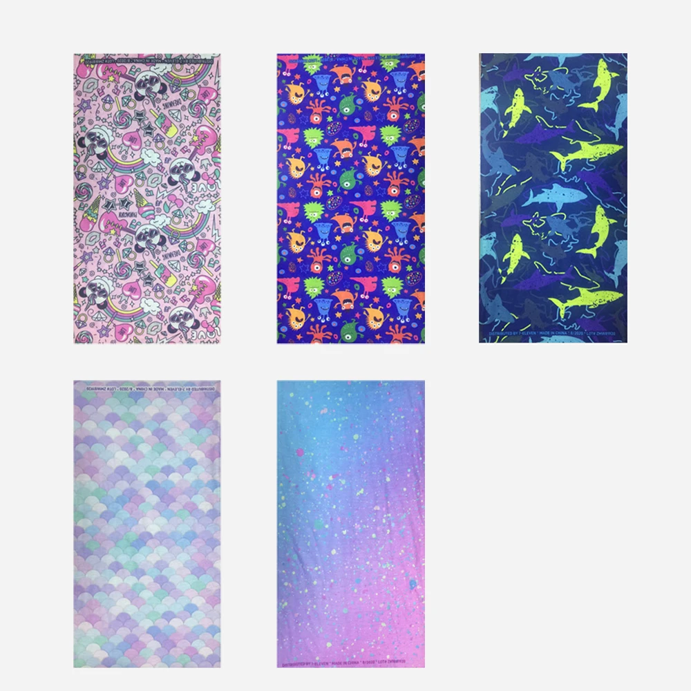 

2021 Children Kids Scarf Magic Bandanas Girls Neck Gaiter Tube Cartoon Print Headwear Outdoor Face Cover Scarves Boys Headband