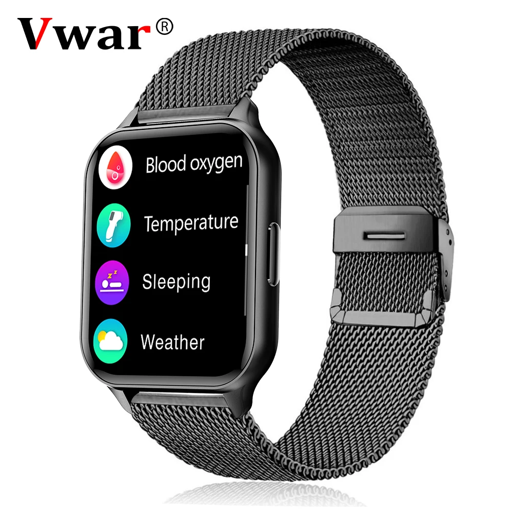 Vwar VQ6 Bluetooth 5 0 Смарт часы температура тела SpO2 кровяное давление 24 режима