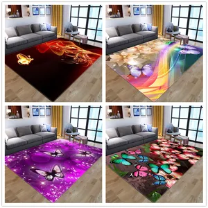 Скандинавский коврики с изображением бабочки 3D Dream, мягкий фланелевый коврик из пеноматериала с эффектом памяти для гостиной, спальни, детский игровой коврик с мультяшными животными