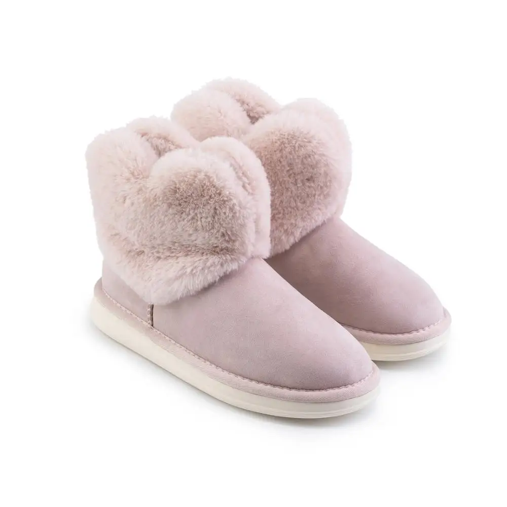 Pink POSEE/женские зимние ботинки; зимние меховые ботильоны; женские теплые плюшевые замшевые ботинки EVA на плоской подошве без застежки; модная женская обувь на платформе; 5201 - Цвет: Pink