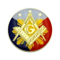 3 masonic car emblem gold philippines mason auto truck motorcycle decal sticker badge with red adhesive