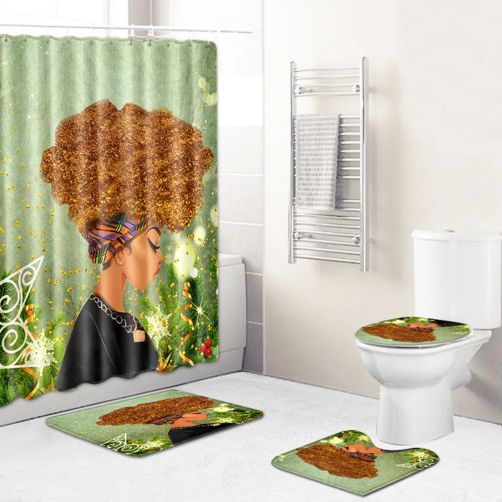 Африканская шторка для душа/Коврик ванны/комплект туалетных ковриков