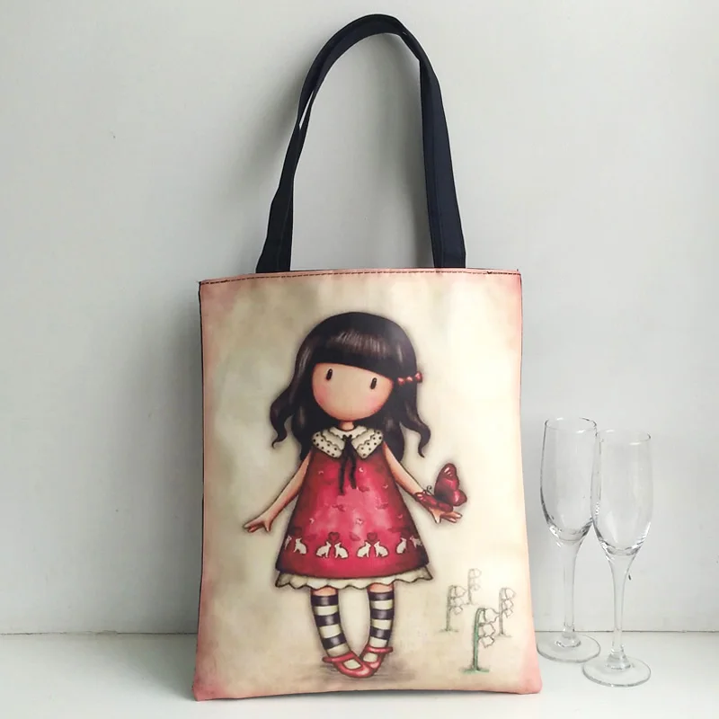 

Famous Designer Women Handbag High Quality Durable Canvas Shoulder Bag Fashion Cartoon Printing Girls School Bag Shopping Bag