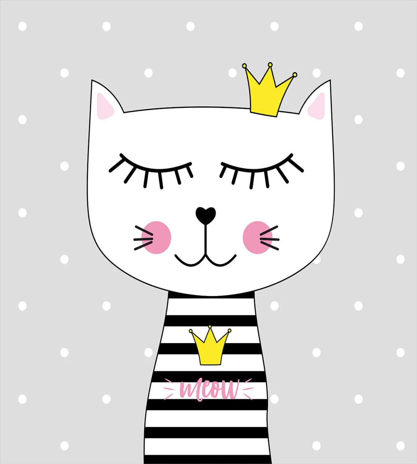 Cat постельное белье принцессы котенок с мяу текст на рубашке и корону