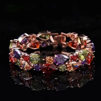 ekopdee new brand fashion mona lisa zircon bracelet for women charm multi crystal bracelets female wedding party bridal jewelry