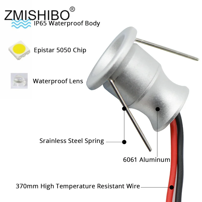 ZMISHIBO точечные светодиодсветодиодный Серебристые мини светильники для шкафа 12 В