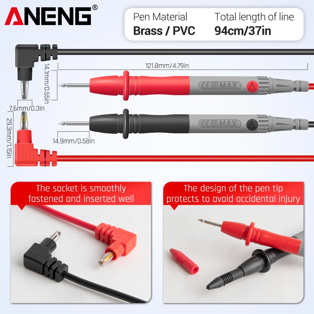 ANENG-multímetro True-RMS de CA/CC de 4,7 pulgadas, multímetro de rango automático con capacitancia de voltios Ohm, probador de frecuencia de diodo de temperatura