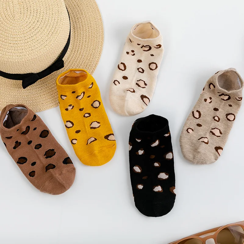 Новейшие Хлопковые женские элегантные носки 10 шт. = 5 пар/лот с леопардовым