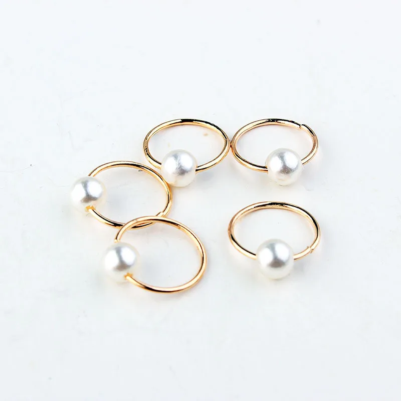 Кольцо для волос с жемчугом 5 шт./компл. из натурального дерева