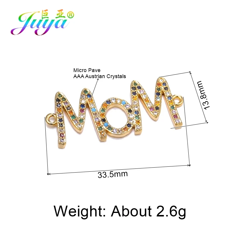 Gold Juya DIY Женские аксессуары, браслеты ручной работы Многоцветный мама мальчик девочка дочь Шарм Разъемы для дружбы ювелирных изделий - Color: Gold