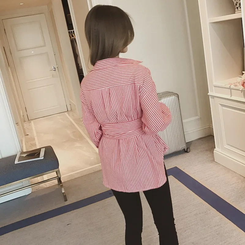 Женская рубашка-блуза с V-образным вырезом и длинным рукавом | одежда