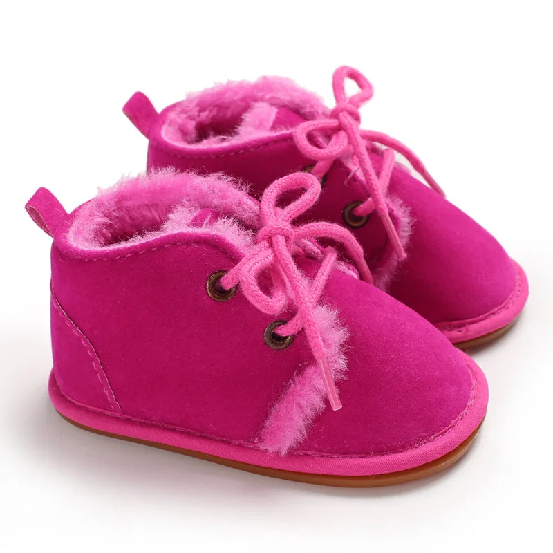 rose red Baby spring and autumn Girls Boys Shoes Soft Sole 0-18 month Anti-Slip Infant Prewalker Toddler Booties - Цвет: rose red