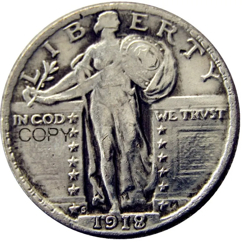 США набор(1917-1924)-P-S 9 шт. стоящая четверть свободы копия декоративная монета - Цвет: 1918s
