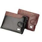 Мужские кошельки, кожаный короткий кошелек в стиле пэчворк с карманом для монет, Женский брендовый кошелек тройного сложения, мужской клатч, сумка для денег