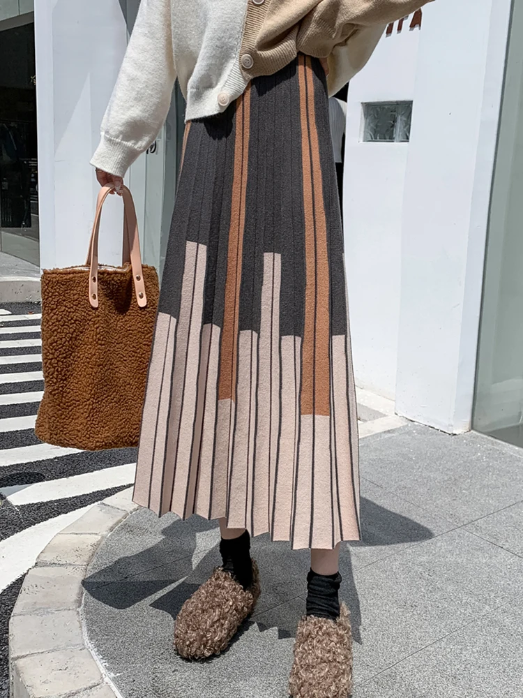 

2021 Spring Women Pleated Skirts Elastic High Waist Piano Print Skirt Women Chiffon A-Line Skirts Jupe Femme Saia Falda Mujer