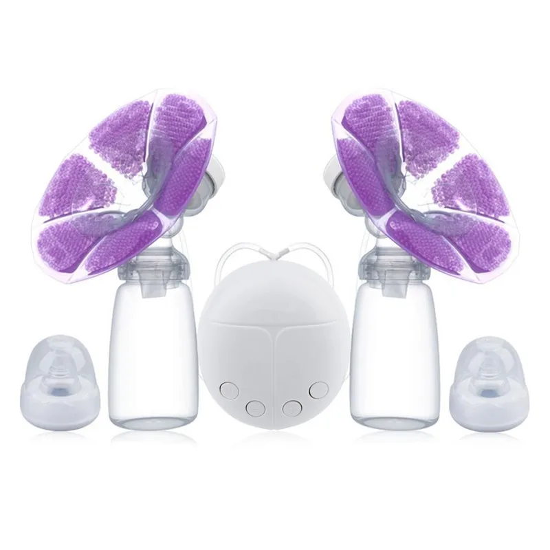 

Bilateral Electric Breast Pumps With Milk Bottle USB Cable PP BPA Free Powerful Intelligent Baby Breast Feeding Milk Suckers