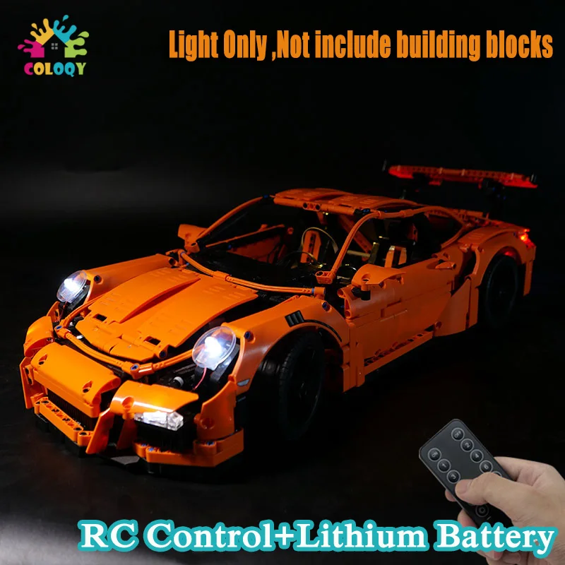 

COLOQY LED Light Set Compatible 42056 Porsche Racing Car Building Blocks RC Control Toys Lithium Battery Christmas Gifts