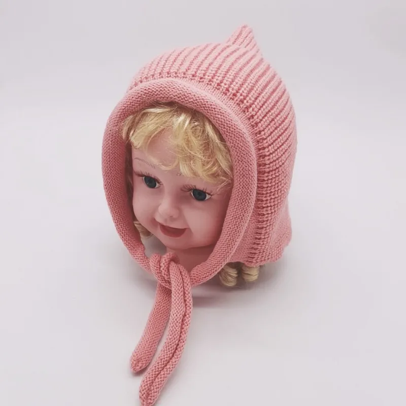 Осенне-зимний вязаный для новорожденных шапки вязаные крючком шапочки Детские