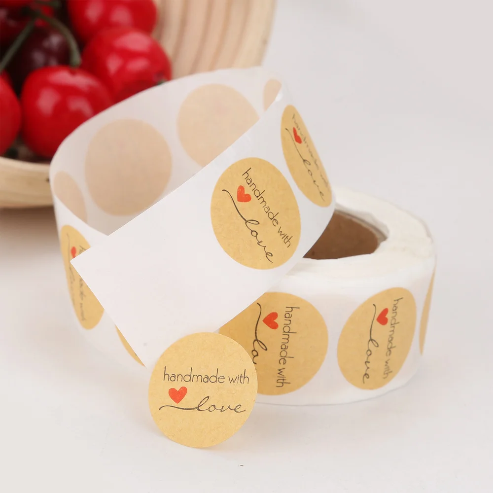500 шт круглые натуральные наклейки ручной работы с любовью и благодарностью для