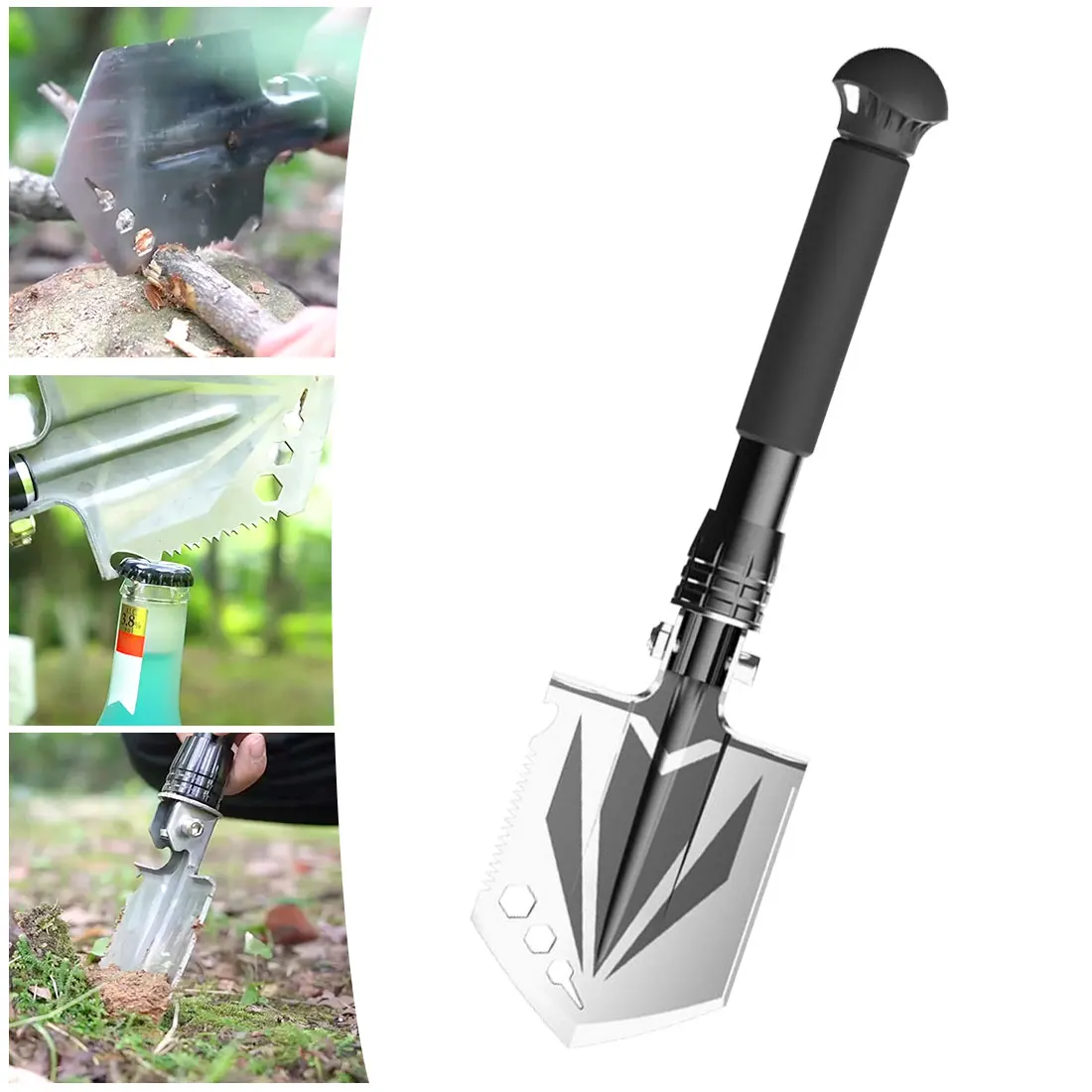 

Multifunctional Mini Garden Folding Shovel Portable Stainless Steel Shovel Outdoor Multi-Purpose Military Shovel Survival Pocket