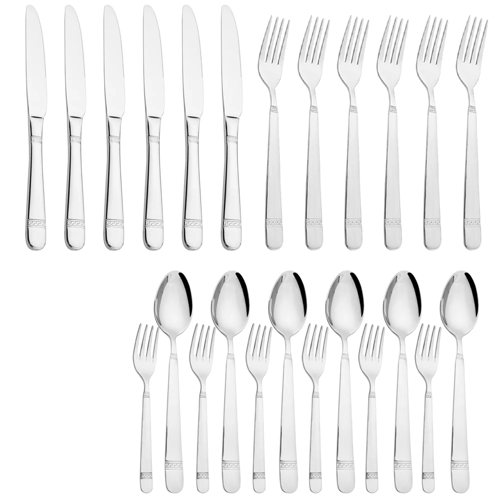 

Western Dinnerware Set Classic Vintage Flatware Stainless Steel Mirror 304 Knife Fork Cutlery Set Tableware For Kitchen Family
