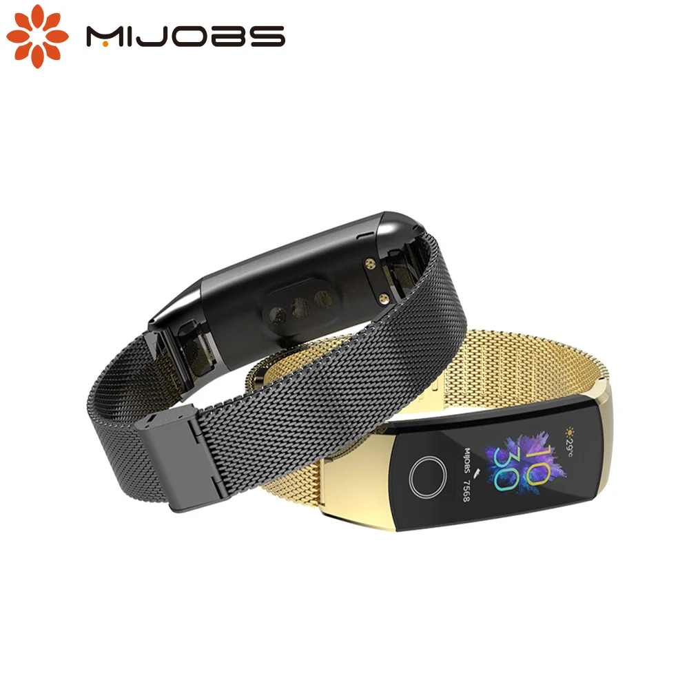 Металлический наручный ремешок Mijobs для Huawei Honor Band 5 Смарт часы 4 стальной браслет