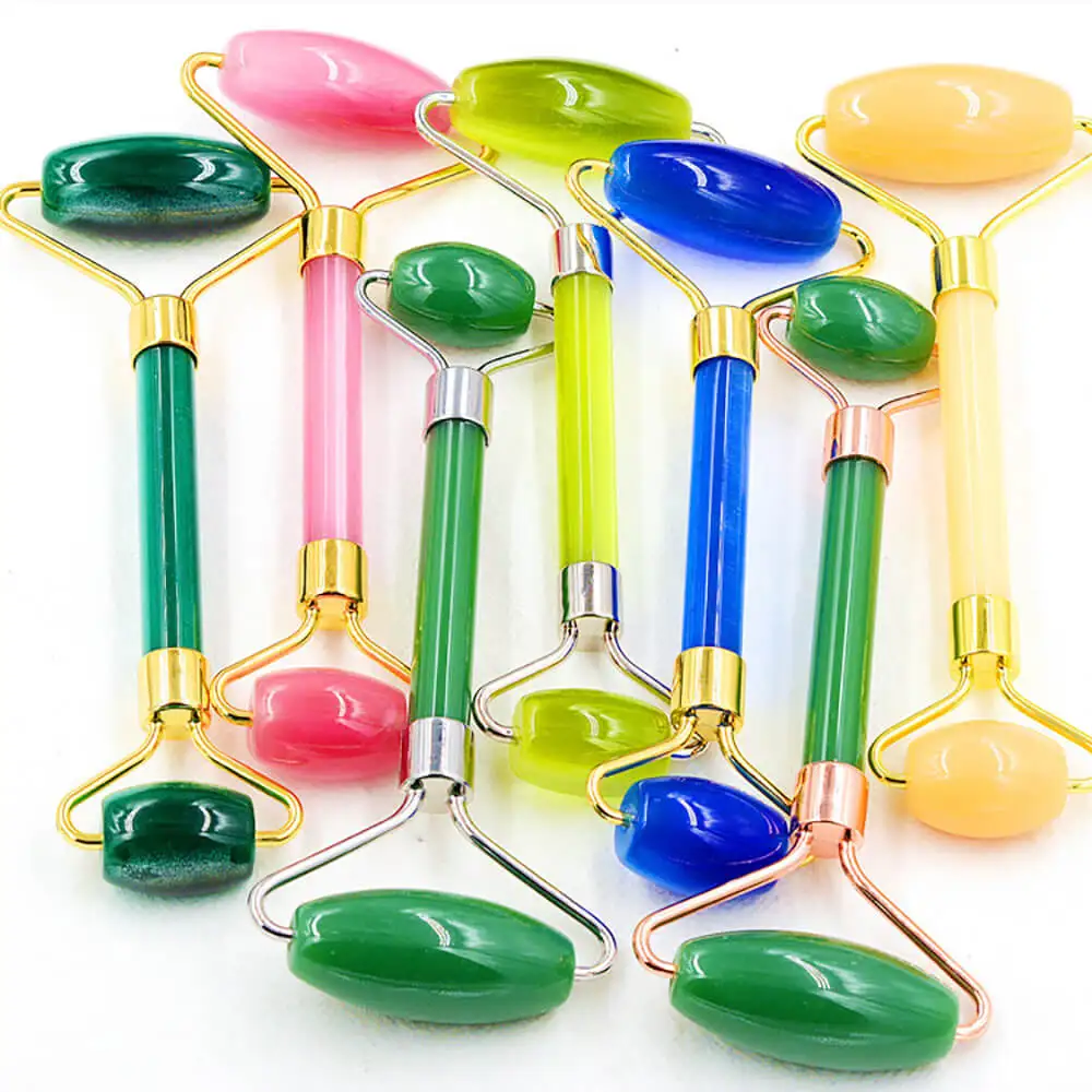 Натуральный нефритовый ролик для лица тонкий массажер коробка похудения тела