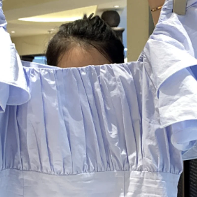 Шикарная женская блузка Nomikuma с оборками и пышными рукавами корейский квадратный