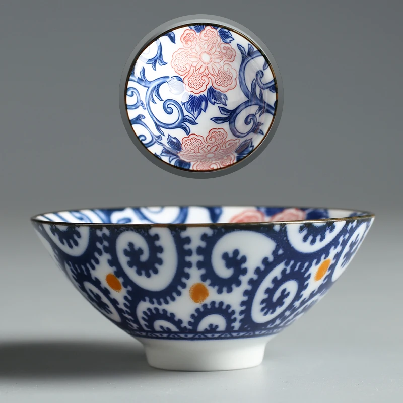 Flower (blue) Продукт, фарфоровый чай Qinghua, Zhan, анти-масштабирование, Ретро стиль, кунг-фу, чайная чашка, керамическая чашка, многоцветная, мастер, чайная чашка, персональная, одиночная чашка - Цвет: Flower (blue)