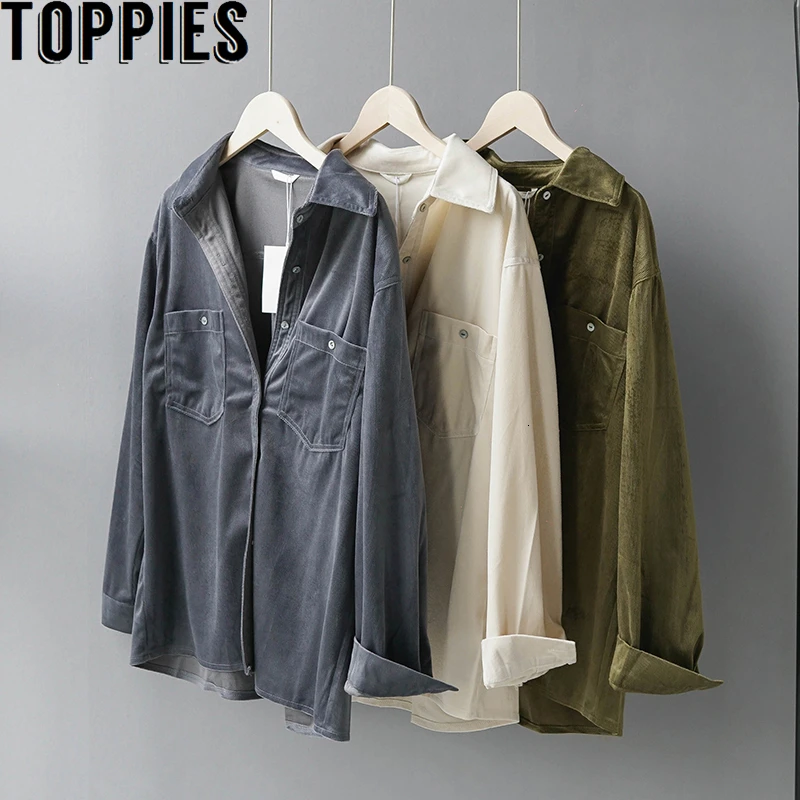 Винтажные вельветовые рубашки женские блузки с длинным рукавом осень 2020