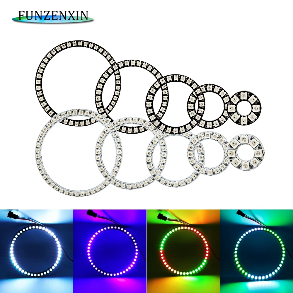 

lndividul AddressabIe WS2812B PixeI Ring 8/16/24/35/45Leds 5050 RGB Led Ring WS2812 IC BuiIt-in Led ModuIe PixeI Strip Lights