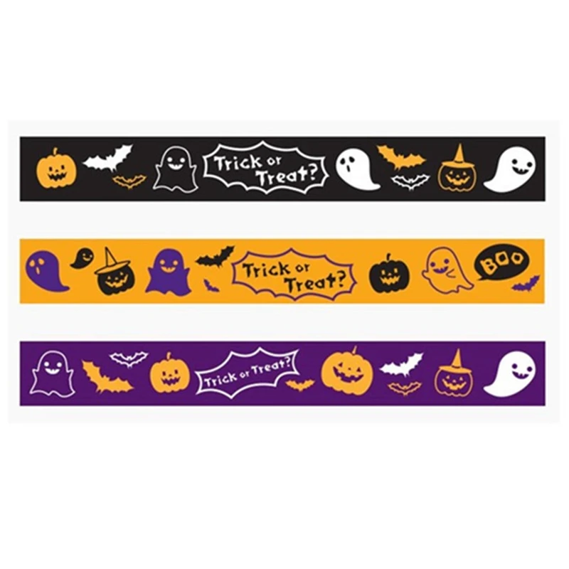 Горячая Распродажа 23 м лента для упаковки подарков на Хэллоуин оранжевый призрак