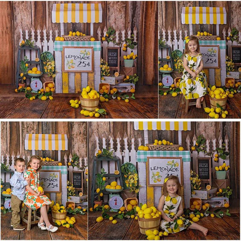 

Lemon thene birthday backdrop newborn kids portrait sell lemon newborn kids portrait photo background studio cake smash children
