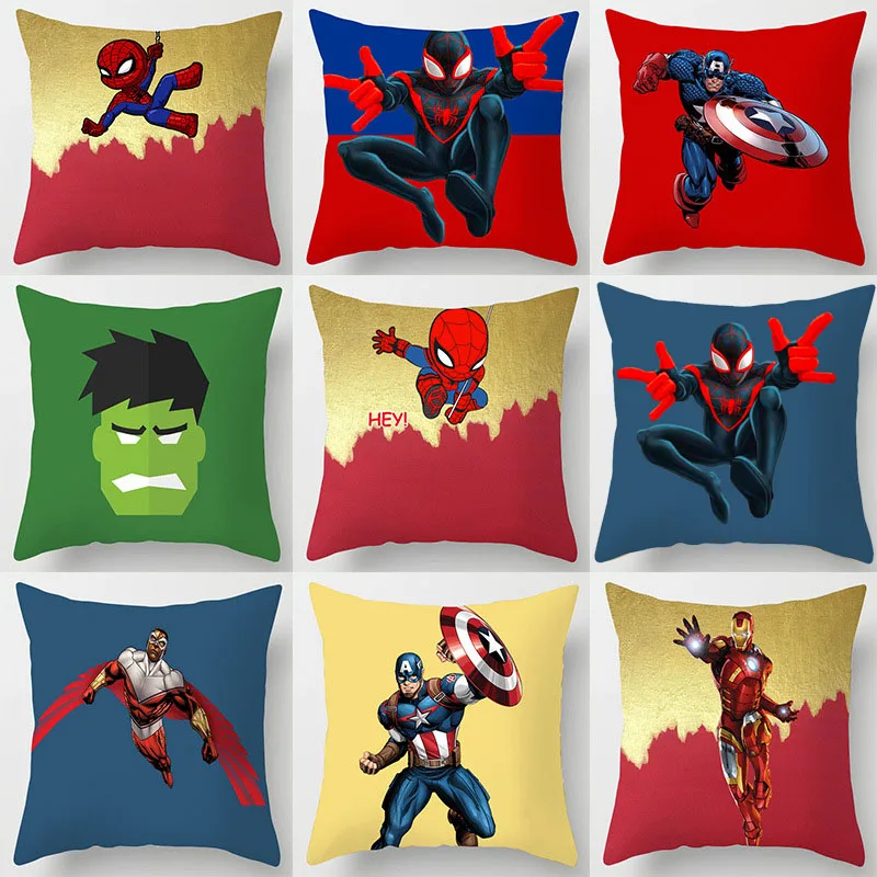 Горячая размером 45*45 см с рисунком из аниме Marvel Подушка супергероя чехол Человек
