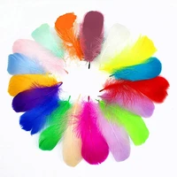 100pcs goose feathers a pack 3 5inch rainbow feather balloon decoration wedding dress diy decorative accessories