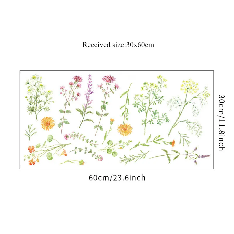 Зеленые листья цветы настенные наклейки для украшения комнаты Спальня Гостиная