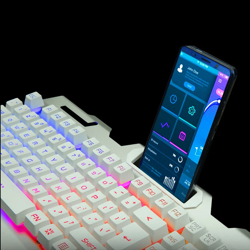Игровая клавиатура с 104 клавишами подсветки проводная USB RGB для планшетов