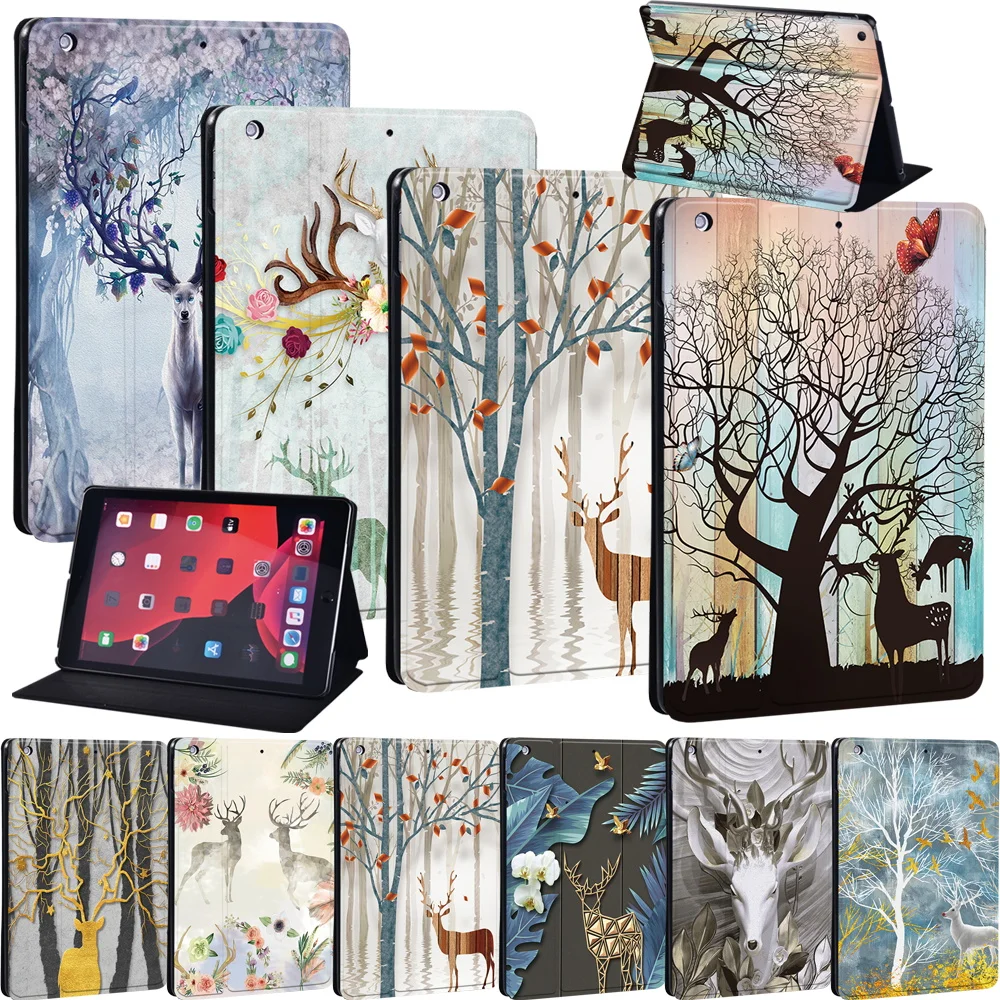 

Deer Series Tablet Case for Apple IPad Air 1 2 3/Air 4 10.9/IPad 8th 7th 6th 5th/Mini 12345/IPad 234 Leather Folding Stand Cover