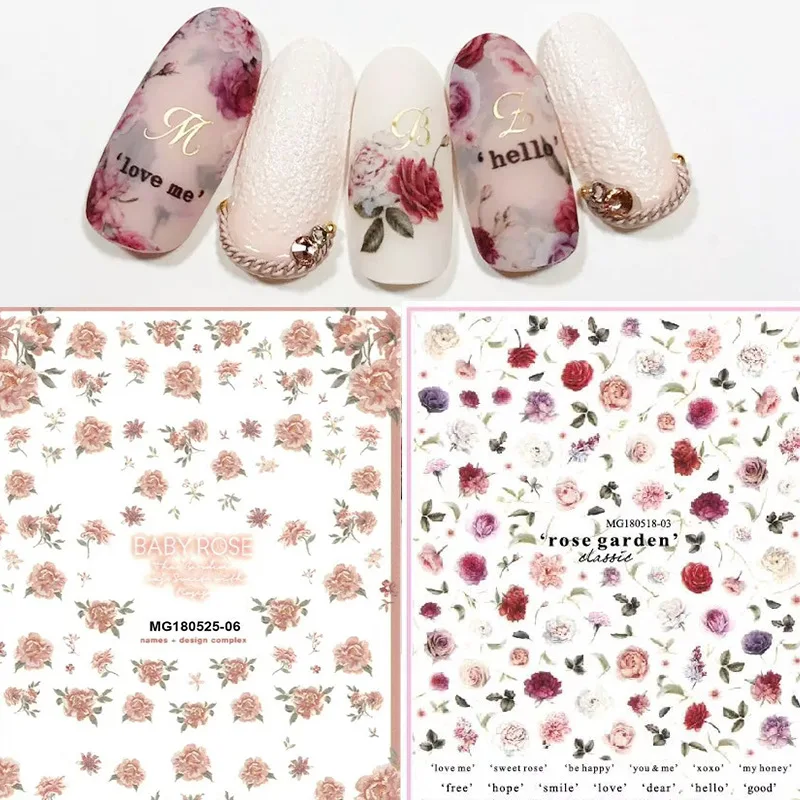 

New Manicure Stickers, Beautiful Flowers, Painted , Nail Polish Decorations.