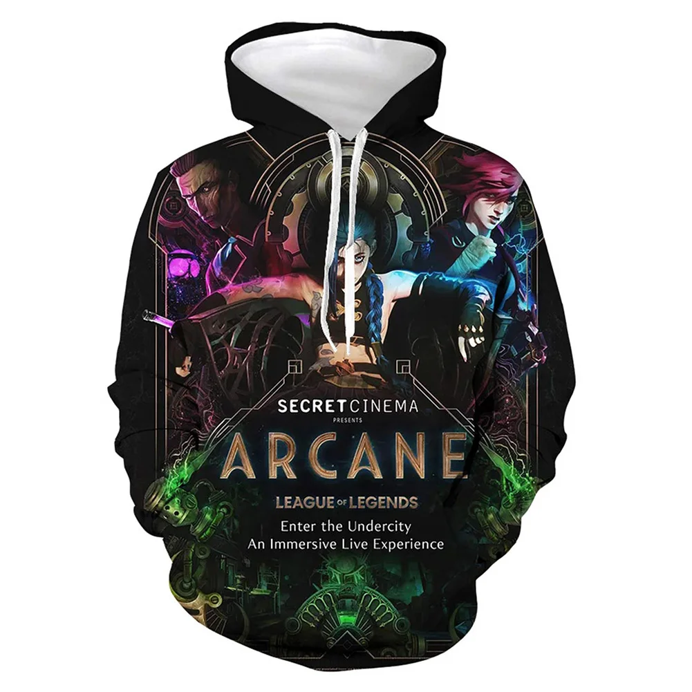 

Arcane LOL Jinx Cosplay Hoodie 3D Print Pullover Sweatshirt Casual Streetwear Coat For Adult Men Women