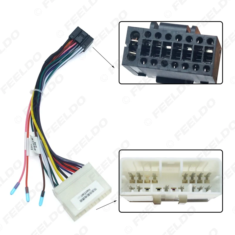 FEELDO 5Pcs Car Audio Radio 16PIN Wiring Harness Adaptor For Ssangyong Chevrolet Spark Power Calbe Plug Head Unit | Автомобили и