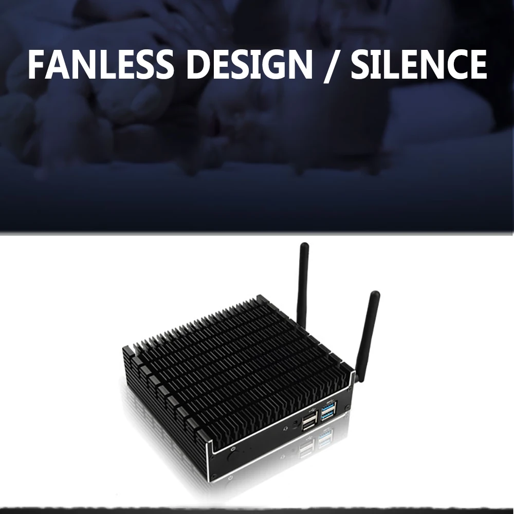Настольный ПК без вентилятора TOPTON офисный Intel Patium 5405U 2 * DDR4 Barebone Pc Type-C 4K HTPC HDMI2.0 DP