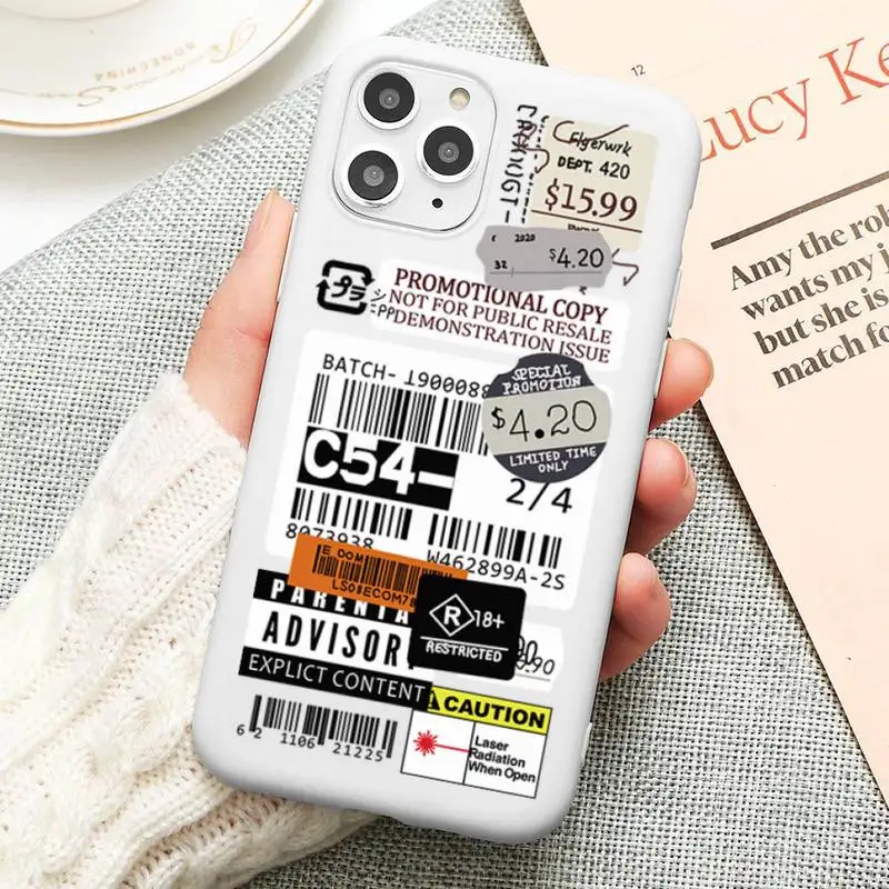 

Painted letters Phone Case for iPhone 12 mini 11 Pro Max X XR XS 8 7 6s Plus Candy white Silicone Cases