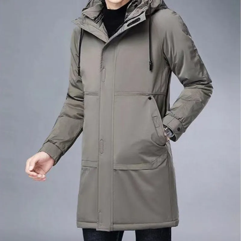 Winter Down Jacket Men Long Overcoat With Hood Thick Coat Men Warm Jacket Fashion Clothing 2021 Harajuku Jacket Japen Style