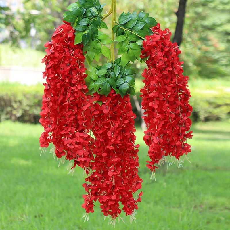 12 шт. пышные искусственные цветы ветки глицинии реалистичное украшение | Дом и